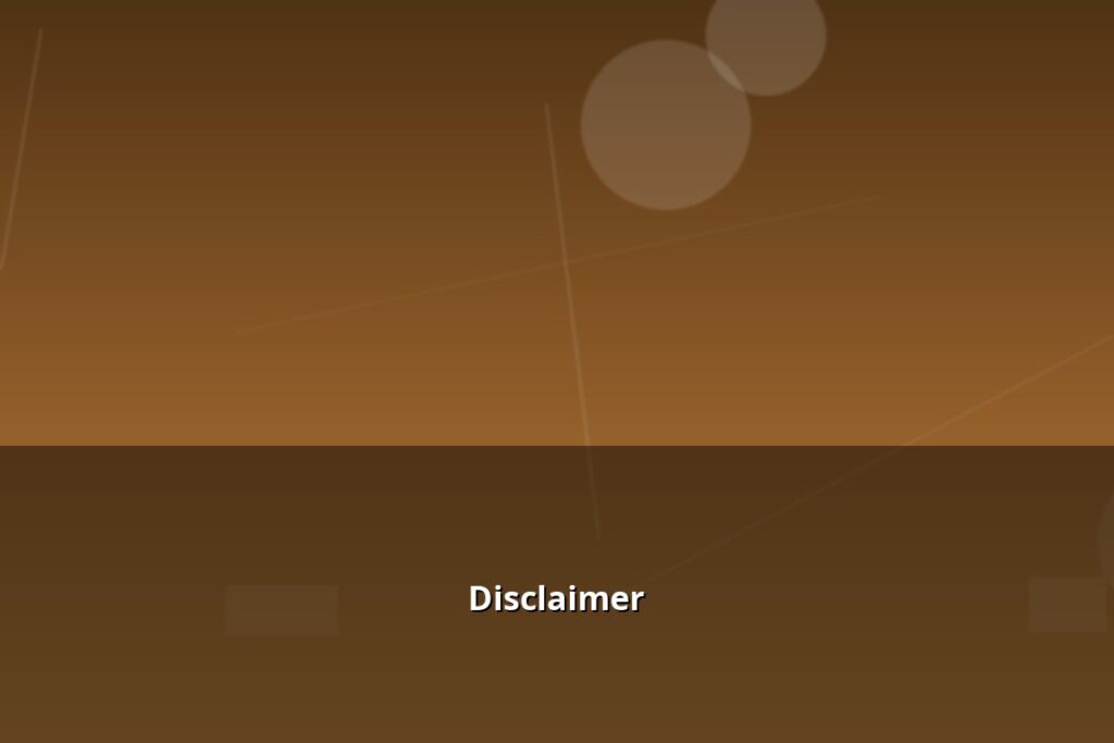 Disclaimer 1 Disclaimer